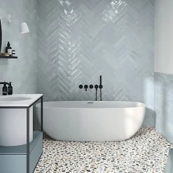 Les Carreaux De Jean  Carrelage effet Terrazzo Bleu STAY 20x20 Blue - Les Carreaux de Jean- Carrelage Sol Effet Terrazzo