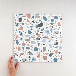 Les Carreaux De Jean  Carrelage effet Terrazzo Bleu STAY 20x20 Blue - Les Carreaux de Jean- Carrelage Sol Effet Terrazzo