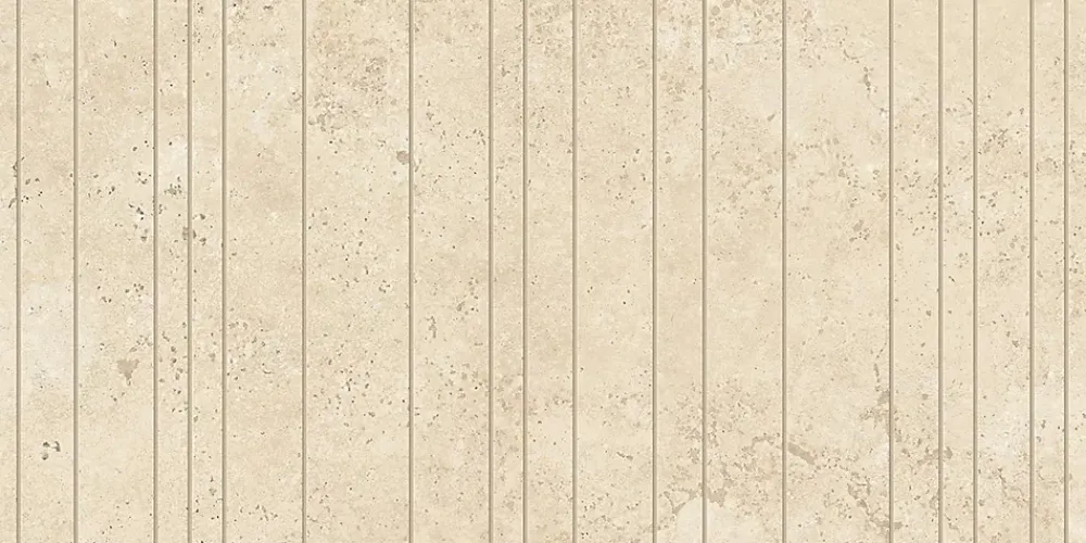 Ro'Ma Carrelage Carrelage effet Travertin Beige Cross Cut Scalpo 60x29,5x0,9 cm Mat Neravio - Mur intérieur (vendu par carton de 0,708 m²) - RO'MA- Travertin