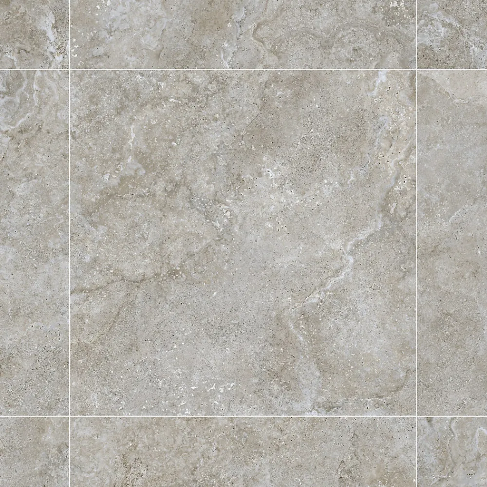 Ro'Ma Carrelage Travertin<Carrelage effet Travertin Gris Marron 90x90x0,9 cm In&Out Castorel - Sol et mur intérieur et Sol extérieur -