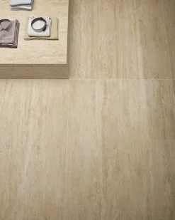 Ro'Ma Carrelage Carrelage effet Travertin Beige Vein Cut 278x120x0,6 cm Mat Neravio - Mur intérieur (vendu par carton de 3,336 m²) - RO'MA CARRELA- Travertin