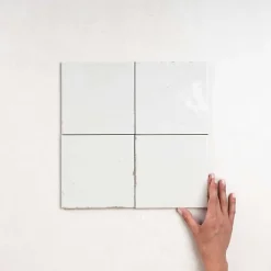 Les Carreaux De Jean  Faïence Pour Cuisine|Faïence Pour Salle De Bains<Carrelage Effet Zellige Blanc AGADIR - Niebla 14,7x14,7 - Les Carreaux de Jean