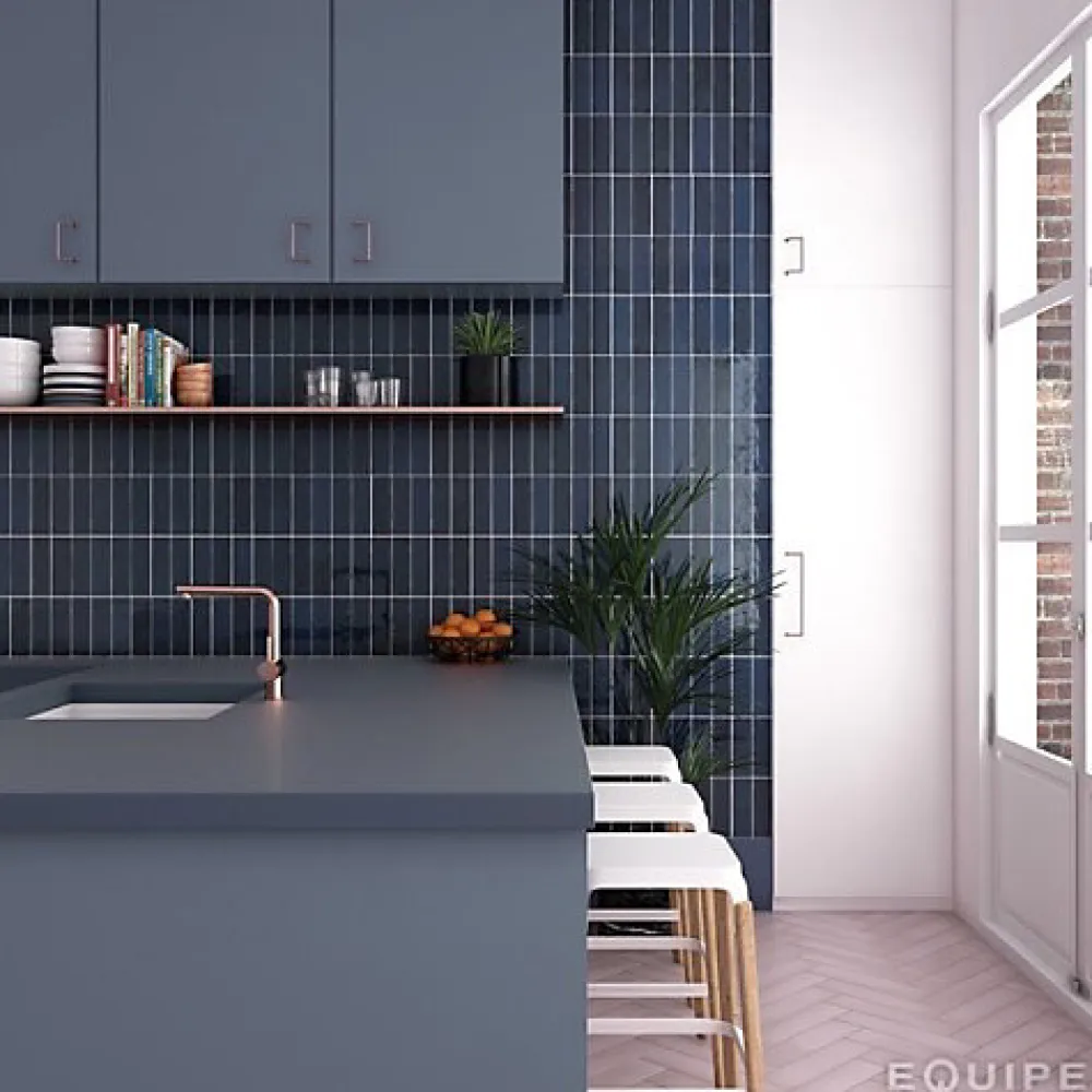 Gioia Materia Faïence Pour Cuisine|Faïence Pour Douche<Carrelage Effet Zellige Bleu Nuit LA RIVIERA 6,5x20 Blue Reef - Les Carreaux de Jean