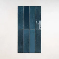 Les Carreaux De Jean  Carrelage Effet Zellige Bleu Nuit AGADIR - Lago 7x28 - Les Carreaux de Jean- Faïence Pour Salle De Bains|Faïence Pour Douche