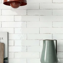 Les Carreaux De Jean  Carrelage Effet Zellige Blanc FUSION Bianco 6x25cm - Les Carreaux de Jean- Faïence Pour Douche