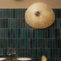 Les Carreaux De Jean  Carrelage Effet Zellige Bleu Nuit TANGER 6x24 Blue - Les Carreaux de Jean- Faïence Pour Douche|Faïence Pour Cuisine