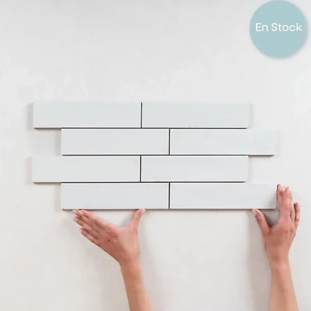 Les Carreaux De Jean Faïence Pour Pièce À Vivre|Faïence Pour Cuisine<Carrelage Effet Zellige Blanc TANGER 6x24 White - Les Carreaux de Jean