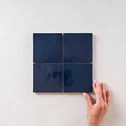 Les Carreaux De Jean  Faïence Pour Salle De Bains<Carrelage Effet Zellige Bleu Nuit MANARA CLAY 10x10 Meknes Marine - Les Carreaux de Jean