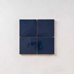 Les Carreaux De Jean  Faïence Pour Salle De Bains<Carrelage Effet Zellige Bleu Nuit MANARA CLAY 10x10 Meknes Marine - Les Carreaux de Jean