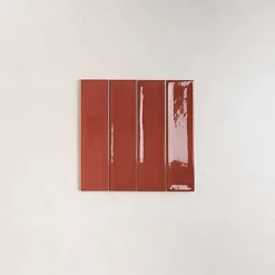 Les Carreaux De Jean  Carrelage Effet Zellige Bordeaux NARA Burdeos Gloss 7,5x30cm - Les Carreaux de Jean- Faïence Pour Douche|Faïence Pour Cuisine