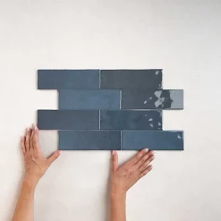 Les Carreaux De Jean  Faïence Pour Douche|Faïence Pour Cuisine<Carrelage Effet Zellige Bleu Foncé NOLITA Marine 6,5x20 - Les Carreaux de Jean
