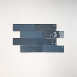 Les Carreaux De Jean  Faïence Pour Douche|Faïence Pour Cuisine<Carrelage Effet Zellige Bleu Foncé NOLITA Marine 6,5x20 - Les Carreaux de Jean