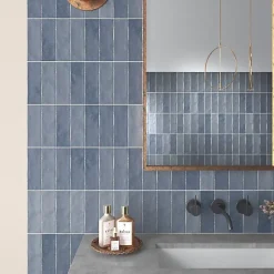 Les Carreaux De Jean  Faïence Pour Douche|Faïence Pour Cuisine<Carrelage Effet Zellige Bleu Foncé NOLITA Marine 6,5x20 - Les Carreaux de Jean