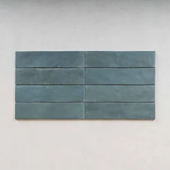 Gioia Materia Carrelage Effet Zellige Bleu ARGILE 6x24,6 Glacier - Les Carreaux de Jean- Faïence Pour Cuisine
