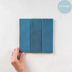 Les Carreaux De Jean  Faïence Pour Cuisine|Faïence Pour Salle De Bains<Carrelage Effet Zellige Bleu Canard MITTE Ocean 6,5x20 - Les Carreaux de Jean