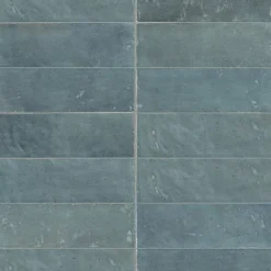 Ro'Ma Carrelage Carrelage Mural Uni<Carrelage effet Zellige Bleu Mer 20x6,5x0,85 cm Brillant Orisel - Mur intérieur -