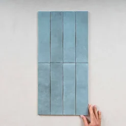 Gioia Materia Faïence Pour Douche|Faïence Pour Salle De Bains<Carrelage Effet Zellige Bleu ARGILE 6x24,6 Sky - Les Carreaux de Jean