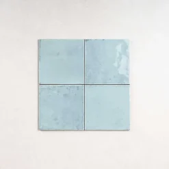 Les Carreaux De Jean Carrelage Effet Zellige Bleu Ciel AGADIR - Agua 14,7x14,7 - Les Carreaux de Jean- Faïence Pour Douche|Faïence Pour Salle De Bains