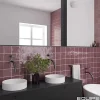 Gioia Materia Carrelage Effet Zellige Bordeaux LA RIVIERA 13,2x13,2 Juneberry - Les Carreaux de Jean- Faïence Pour Pièce À Vivre|Faïence Pour Cuisine