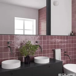 Gioia Materia Carrelage Effet Zellige Bordeaux LA RIVIERA 13,2x13,2 Juneberry - Les Carreaux de Jean- Faïence Pour Pièce À Vivre|Faïence Pour Cuisine
