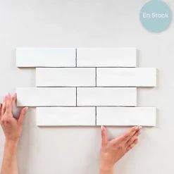 Les Carreaux De Jean  Faïence Pour Salle De Bains|Faïence Pour Douche<Carrelage Effet Zellige Blanc MITTE Blanco 6,5x20 - Les Carreaux de Jean