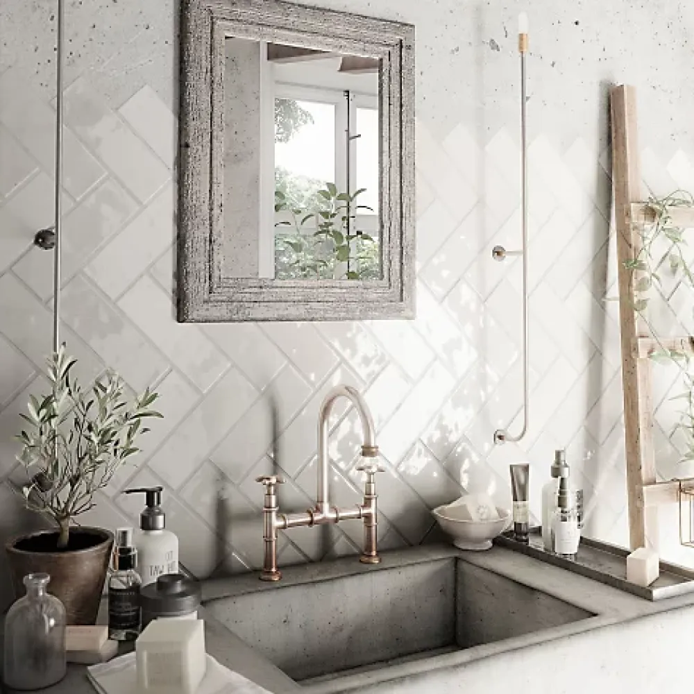 Les Carreaux De Jean Faïence Pour Cuisine<Carrelage Effet Zellige Blanc NOLITA Blanco 6,5x20 - Les Carreaux de Jean