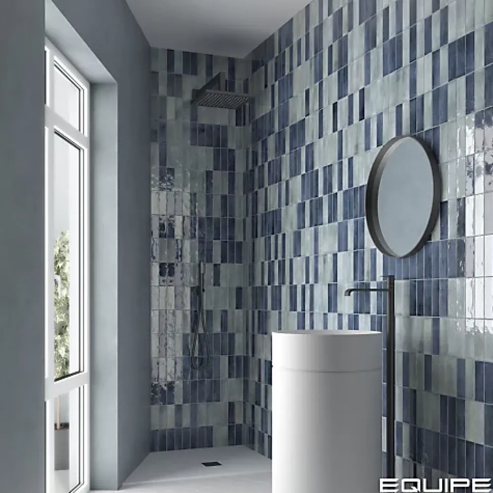Gioia Materia Carrelage Effet Zellige Bleu Nuit COLO Gloss 5x15 blue night - Les Carreaux de Jean- Faïence Pour Cuisine|Faïence Pour Douche