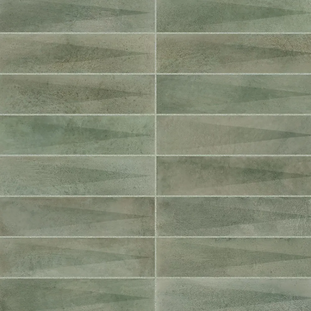Ro'Ma Carrelage Carrelage effet Zellige 3D Vert 24,6x6x0,85 cm Montel - Mur intérieur -- Carrelage Mural Uni