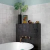 Gioia Materia Carrelage Effet Zellige Gris LA RIVIERA 13,2x13,2 Gris Nuage - Les Carreaux de Jean- Faïence Pour Pièce À Vivre