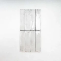 Les Carreaux De Jean Carrelage Effet Zellige Gris Clair FUSION Grigio 6x25cm - Les Carreaux de Jean- Faïence Pour Douche