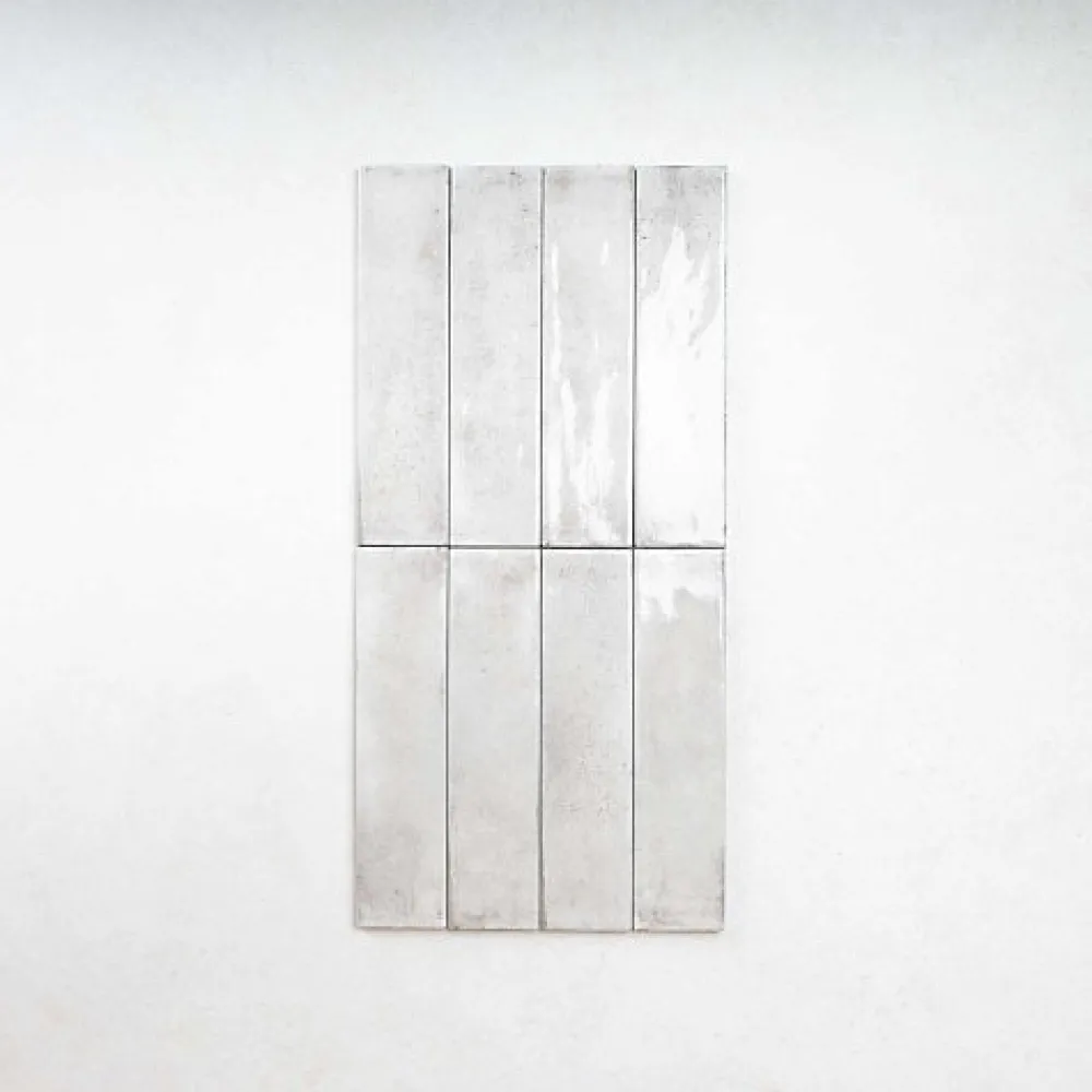 Les Carreaux De Jean Carrelage Effet Zellige Gris Clair FUSION Grigio 6x25cm - Les Carreaux de Jean- Faïence Pour Douche