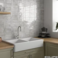 Gioia Materia Faïence Pour Cuisine|Faïence Pour Pièce À Vivre<Carrelage Effet Zellige Gris COLO Gloss 5x15 Amber Grey - Les Carreaux de Jean