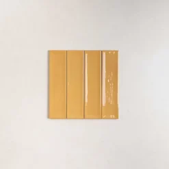 Les Carreaux De Jean  Faïence Pour Pièce À Vivre|Faïence Pour Douche<Carrelage Effet Zellige Jaune NARA Mostaza Gloss 7,5x30cm - Les Carreaux de Jean