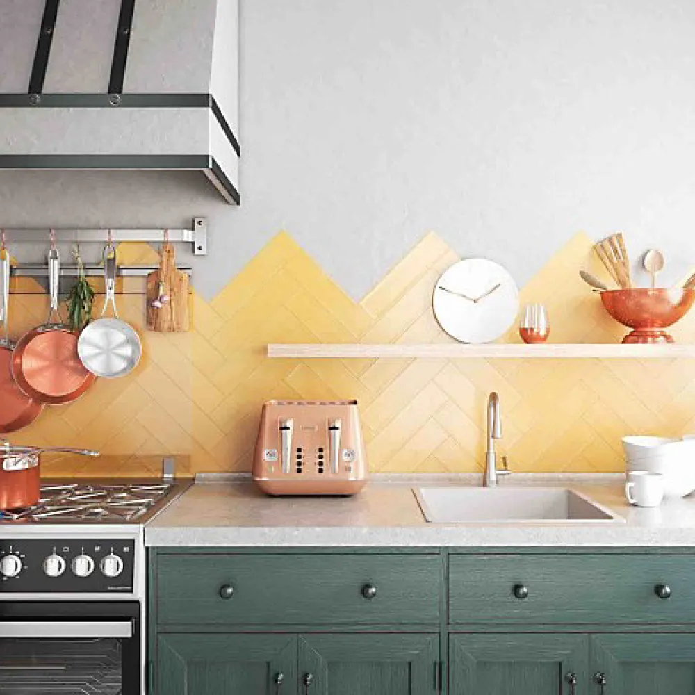 Les Carreaux De Jean Carrelage Effet Zellige Jaune NARA Mostaza Mate 7,5x30cm - Les Carreaux de Jean- Faïence Pour Cuisine