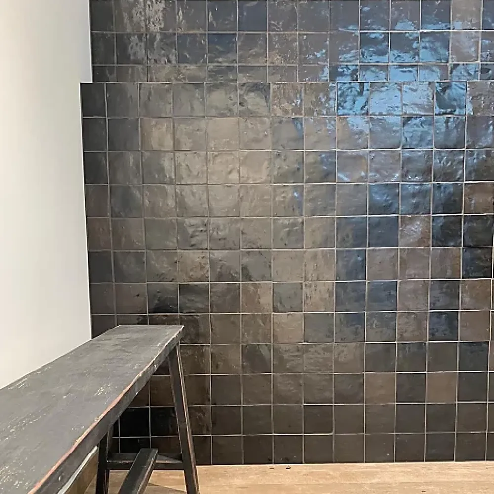 Les Carreaux De Jean Carrelage Effet Zellige Noir MANARA CLAY 10x10 Berber Black - Les Carreaux de Jean- Faïence Pour Cuisine