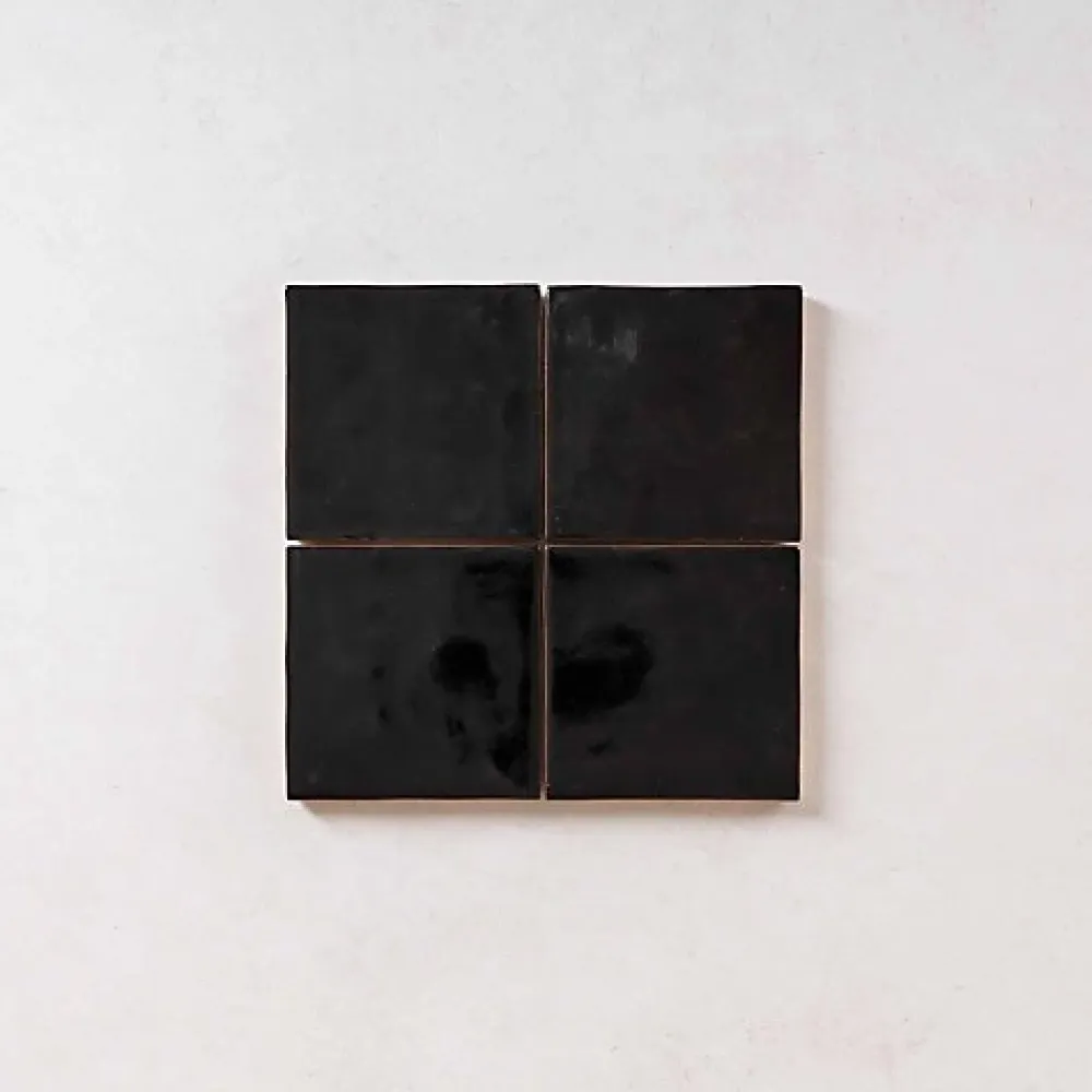 Les Carreaux De Jean Carrelage Effet Zellige Noir MANARA CLAY 10x10 Berber Black - Les Carreaux de Jean- Faïence Pour Cuisine