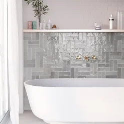 Les Carreaux De Jean  Carrelage Effet Zellige NOLITA Gris 6,5x20 - Les Carreaux de Jean- Faïence Pour Salle De Bains|Faïence Pour Cuisine