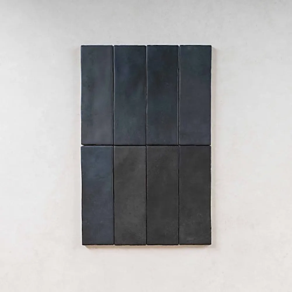 Les Carreaux De Jean Faïence Pour Cuisine|Faïence Pour Salle De Bains<Carrelage Effet Zellige Noir MITTE Negro 6,5x20 - Les Carreaux de Jean