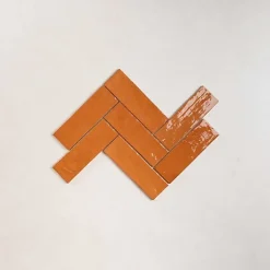 Gioia Materia Faïence Pour Douche|Faïence Pour Cuisine<Carrelage Effet Zellige Orange LA RIVIERA 6,5x20 Ginger - Les Carreaux de Jean