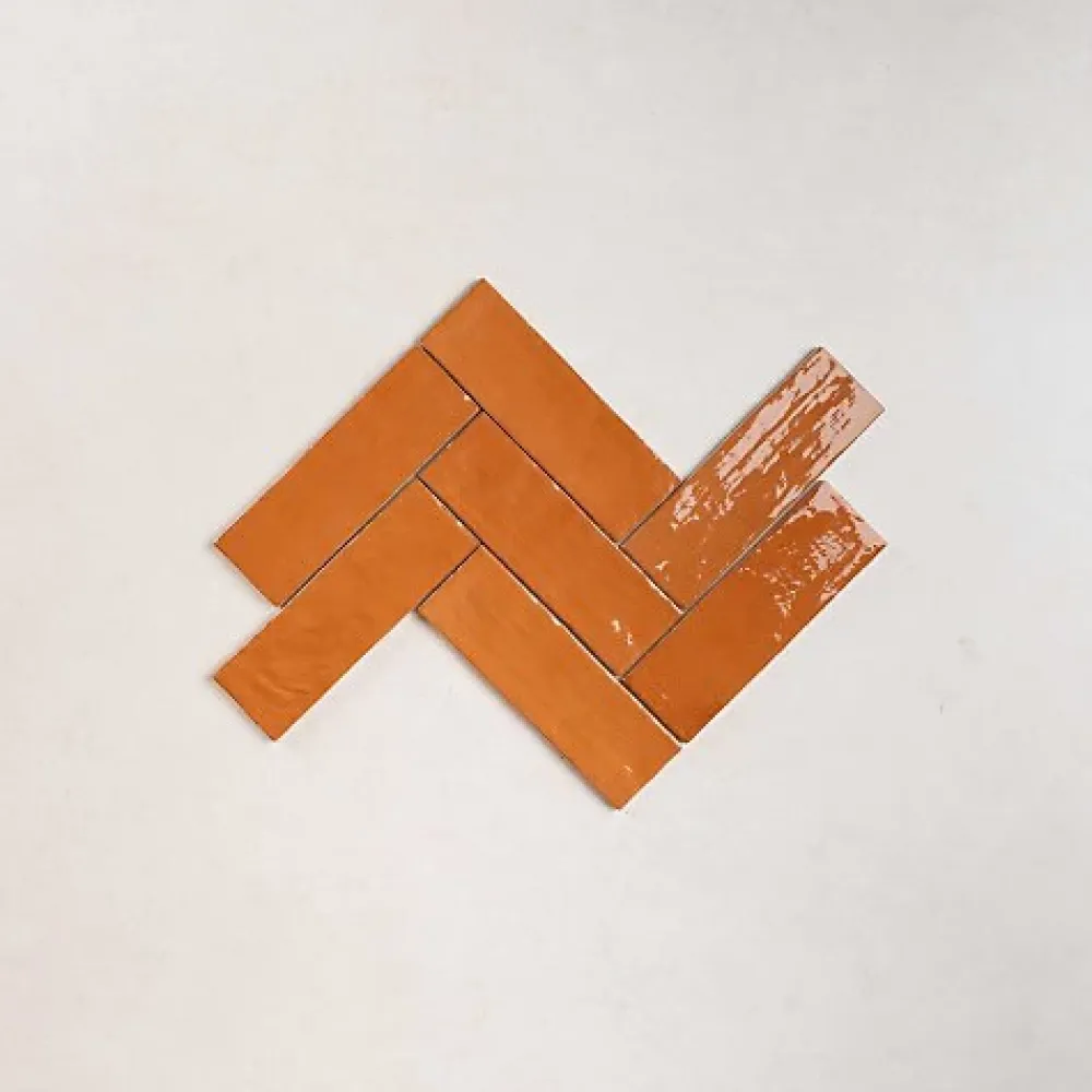 Gioia Materia Faïence Pour Douche|Faïence Pour Cuisine<Carrelage Effet Zellige Orange LA RIVIERA 6,5x20 Ginger - Les Carreaux de Jean