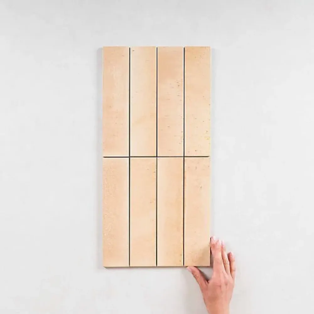 Les Carreaux De Jean Carrelage Effet Zellige Rose TANGER 6x24 Pink - Les Carreaux de Jean- Faïence Pour Cuisine