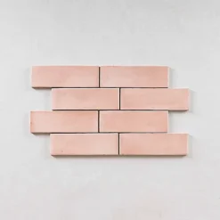 Gioia Materia Carrelage Effet Zellige Rose COLO Matt 5x15 pink - Les Carreaux de Jean- Faïence Pour Salle De Bains