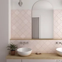 Gioia Materia Faïence Pour Cuisine<Carrelage Effet Zellige Rose LA RIVIERA 13,2x13,2 Rose - Les Carreaux de Jean