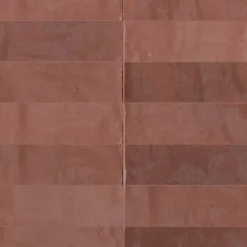 Ro'Ma Carrelage Carrelage effet Zellige Rouge 20x6,5x0,85 cm Brillant Orisel - Mur intérieur -- Carrelage Mural Uni