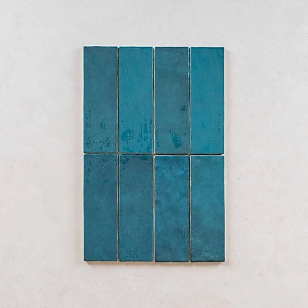 Gioia Materia Faïence Pour Cuisine<Carrelage Effet Zellige Turquoise LA RIVIERA 6,5x20 Quetzal - Les Carreaux de Jean