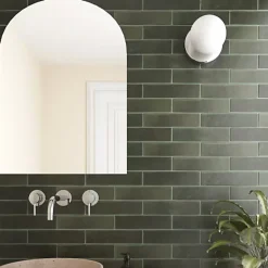 Gioia Materia Carrelage Effet Zellige Vert ARGILE 6x24,6 Khaki - Les Carreaux de Jean- Faïence Pour Douche