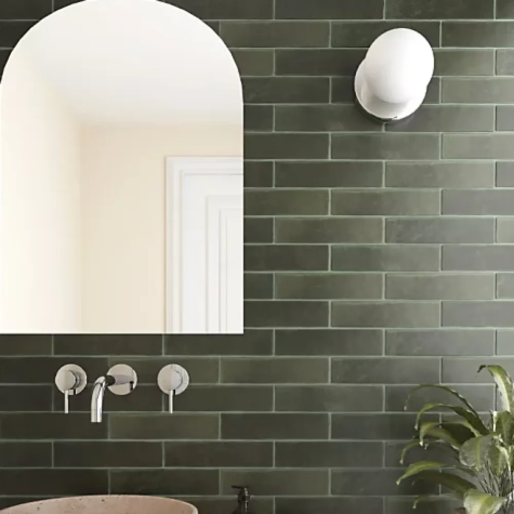 Gioia Materia Carrelage Effet Zellige Vert ARGILE 6x24,6 Khaki - Les Carreaux de Jean- Faïence Pour Douche