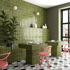 Gioia Materia Faïence Pour Pièce À Vivre<Carrelage Effet Zellige Vert COLO Gloss 5x15 vert - Les Carreaux de Jean