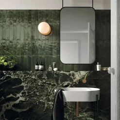 Les Carreaux De Jean  Faïence Pour Salle De Bains<Carrelage Effet Zellige Vert Émeraude TANGER 6x24 Green - Les Carreaux de Jean