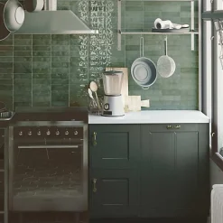Les Carreaux De Jean Carrelage Effet Zellige Vert NOLITA Verde 6,5x20 - Les Carreaux de Jean- Faïence Pour Cuisine|Faïence Pour Salle De Bains